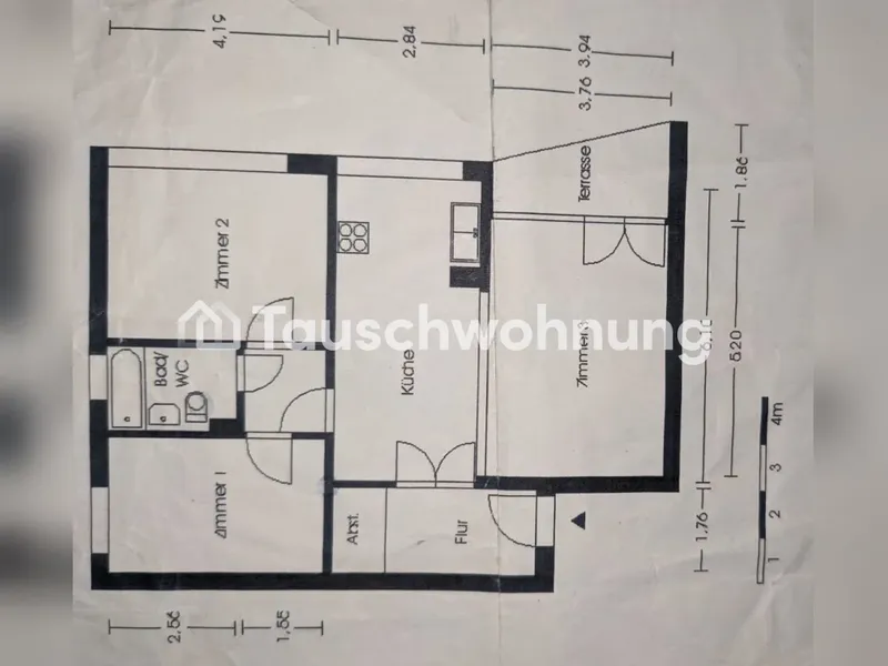 Tauschwohnung: Tausche 3 Zimmer gegen 1,5 - 2 Zimmer (kein Hochhaus) — photo 1